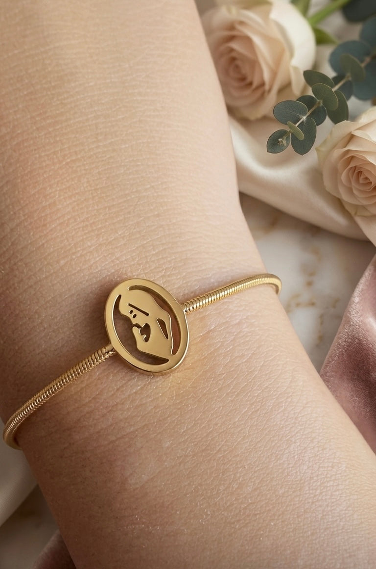 Pulseira Nossa Senhora de Fátima Dourada⁠